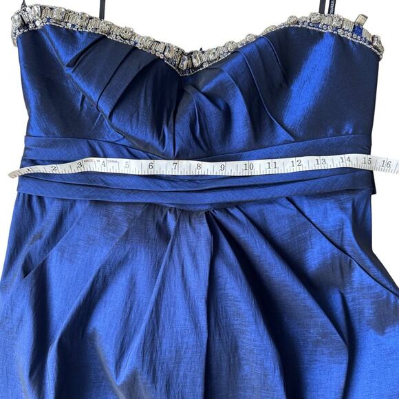 Strapless Sapphire Beaded Dress - Picture 5 of 7